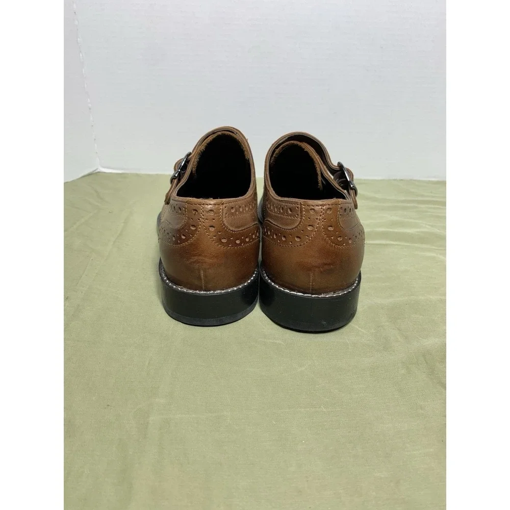 Nunn Bush Vintage Brown Leather Men's‎ Dress Shoes Size 9M Newton Monk Strap
